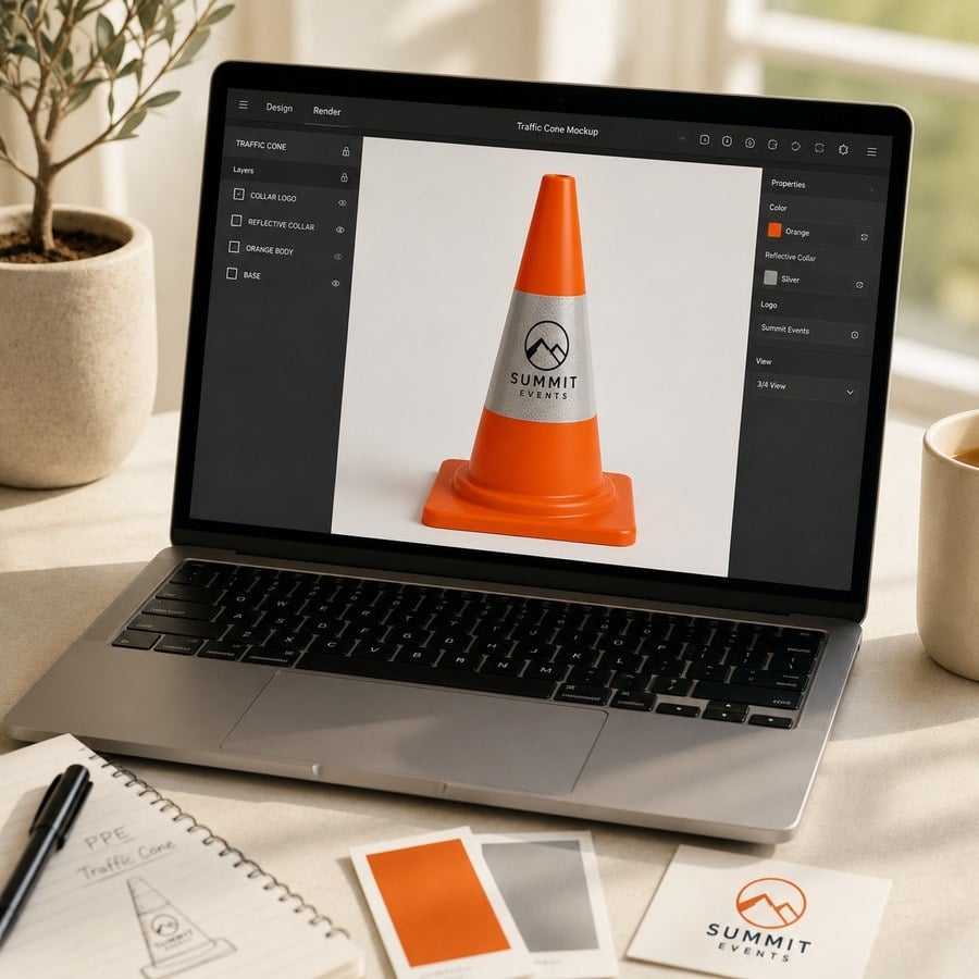 We create a design proof of your custom traffic cone