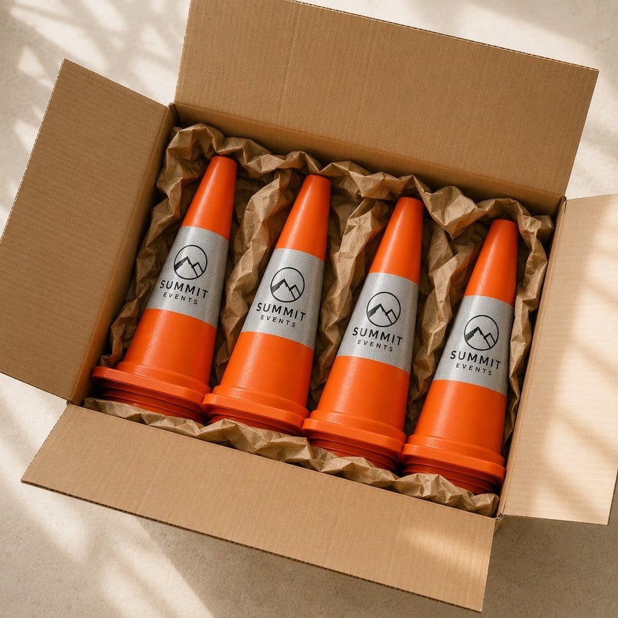 We ship your finished custom traffic cones