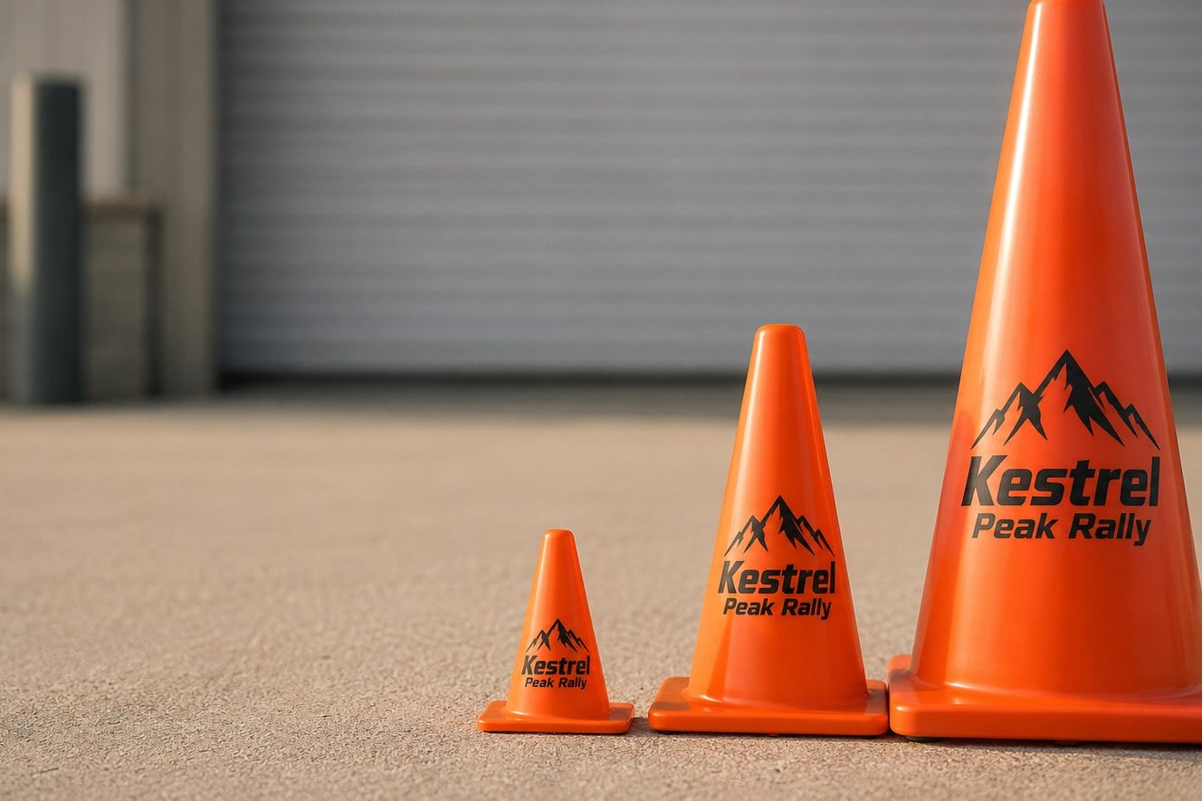 Custom printed traffic cones with logo