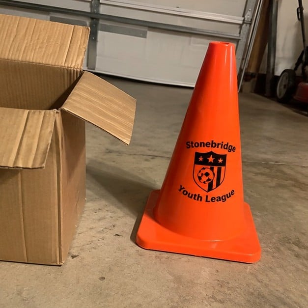 Custom traffic cones — customer photo