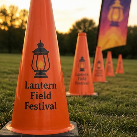Customized traffic cones for events and festivals