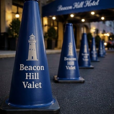 Customized traffic cones for parking and valet