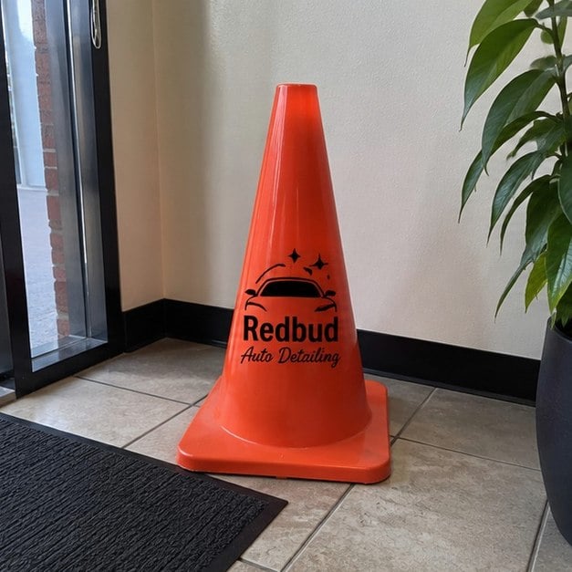 Personalized traffic cones — customer photo